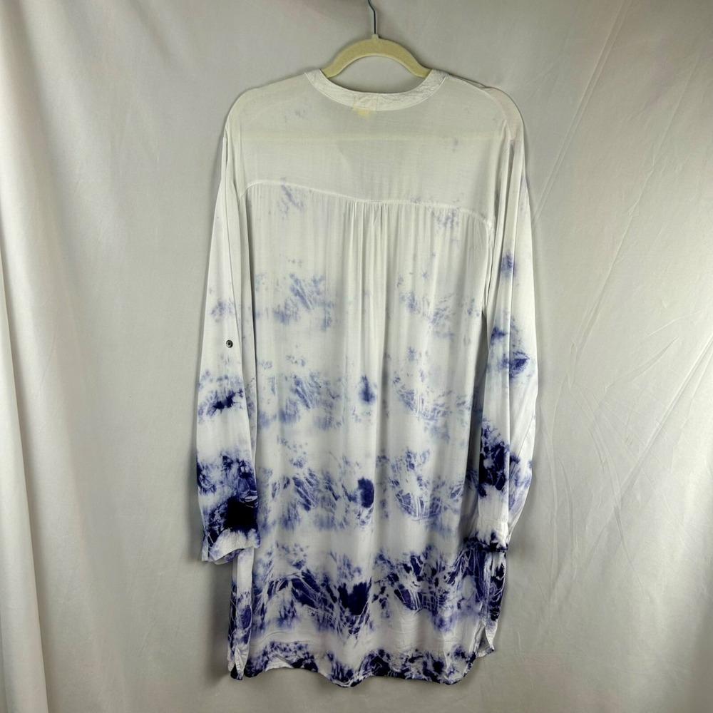Roberta Roller Rabbit Shirt Dress Women M‎ / L White Purple Tie Dye Beach Cotton - Picture 6 of 9